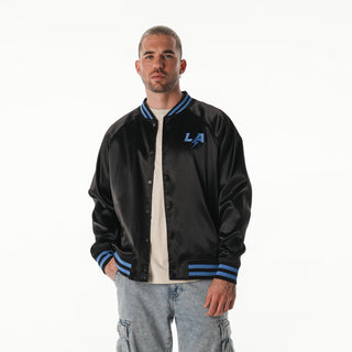 Los Angeles Chargers Unisex Satin Raglan Bomber - Black
