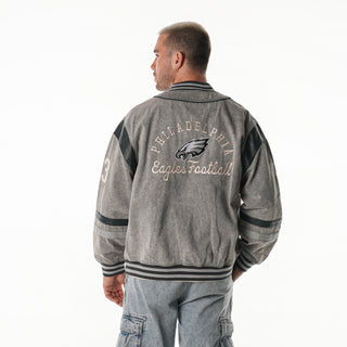 Philadelphia Eagles Unisex Retro Oversized Denim Jacket - Grey