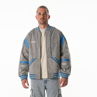 Detroit Lions Unisex Retro Oversized Denim Jacket - Grey