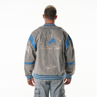 Detroit Lions Unisex Retro Oversized Denim Jacket - Grey