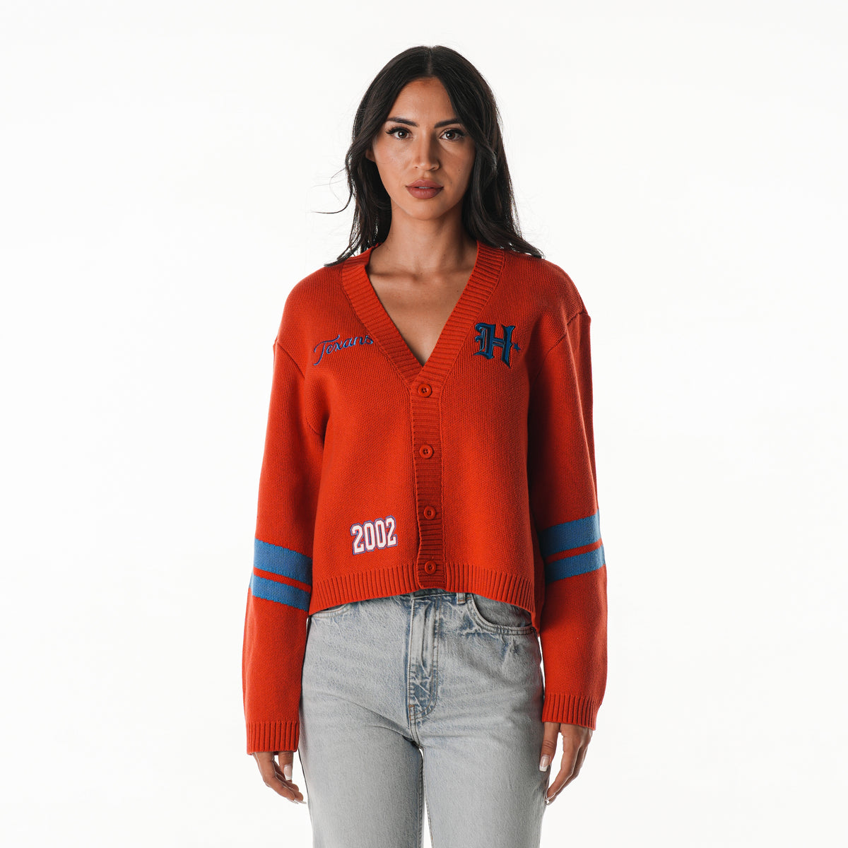 Houston Texans Women's Cropped Cardigan - Red
