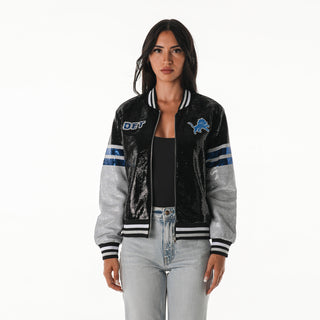 Detroit Lions Women's Sequin Jacket - Black