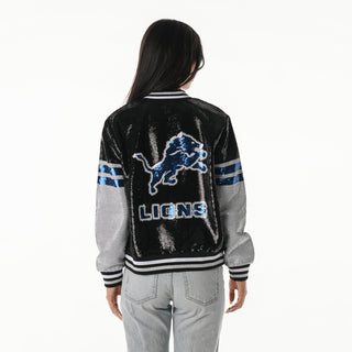 Detroit Lions Women's Sequin Jacket - Black