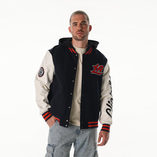 Los Angeles Clippers Unisex Varsity Hooded Jacket - Navy/White