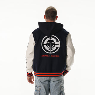 Los Angeles Clippers Unisex Varsity Hooded Jacket - Navy/White