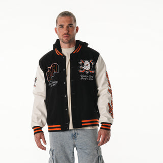Anaheim Ducks Unisex Varsity Hooded Jacket - Black