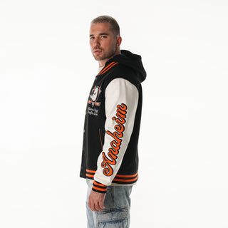 Anaheim Ducks Unisex Varsity Hooded Jacket - Black
