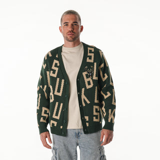 Milwaukee Bucks All Ovre Jacquard Cardigan - Green