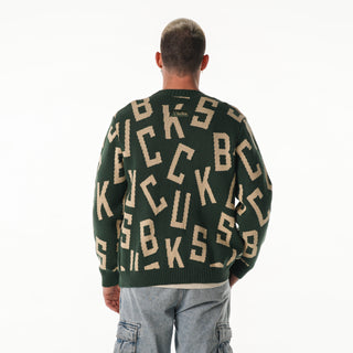 Milwaukee Bucks All Ovre Jacquard Cardigan - Green