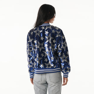 Dallas Cowboys Women's Sequin Jacket - Navy