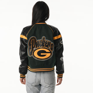 Green Bay Packers Women's Raglan Varsity Jacket - Green