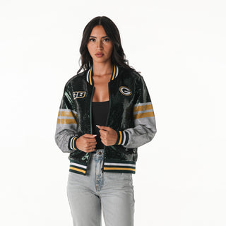 Green Bay Packers Women's Sequin Jacket - Green