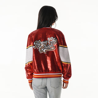 Kansas City Chiefs Sequin Bomber- Red