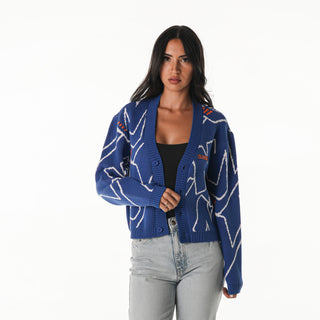 New York Islanders All Over Jacquard Cardigan - Blue