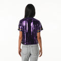 New Orleans Pelicans Women's Sequin Crop Tee -  Purple view 2