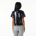 Philadelphia 76ers Women's Sequin Tee w/ Rhinestones - Blue view 2