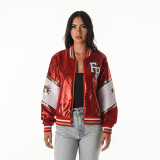 Florida Panthers Sequin Bomber - Red