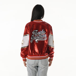 Florida Panthers Sequin Bomber - Red