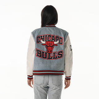 Chicago Bulls Women's Denim Varsity Jacket - Denim