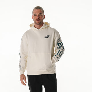 Philadelphia Eagles Graphic Sleeve Hoodie - Vintage White