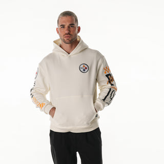 Pittsburgh Steelers Unisex Graphic Sleeve Hoodie - Vintage White