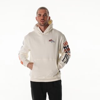 Denver Broncos Unisex Graphic Sleeve Hoodie - Vintage White