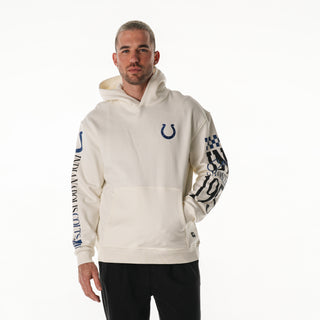 Indy Colts Unisex Graphic Sleeve Hoodie - Vintage White