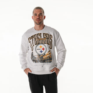 Pittsburgh Steelers Oversized Vintage Crew Fleece -  Vintage White