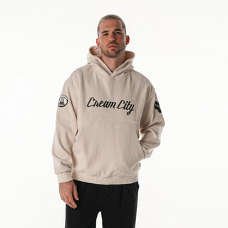 Milwaukee Bucks Corduroy Hoodie - Cream