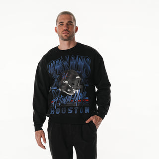 Houston Texans Unisex Helmet Graphic Crew Fleece - Black