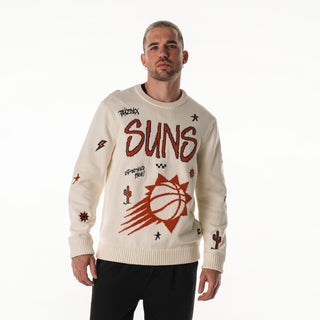 Phoenix Suns All Over Jacquard Crew Sweater - Cream