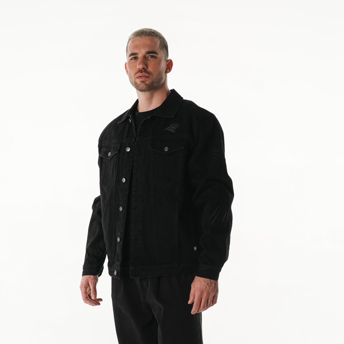 Carolina Panthers Unisex Denim Jacket - Black