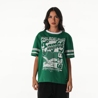 Philadelphia Eagles Women's Vintage Drop Shoulder Tee - Kelly Green