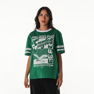 Philadelphia Eagles Women's Vintage Drop Shoulder Tee - Kelly Green