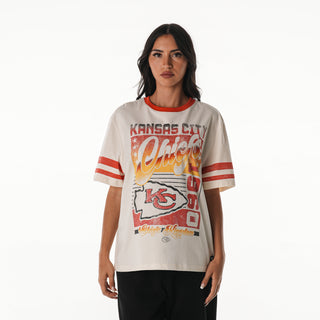 Kansas City Chiefs Women's Vintage Drop Shoulder Tee - Cream