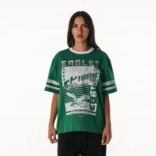 Philadelphia Eagles Women's Vintage Drop Shoulder Tee - Kelly Green