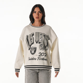 Las Vegas Raiders Women's Oversized Vintage Crew Fleece – Vintage White