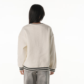 Green Bay Packers Women's Oversized Vintage Crew Fleece-  Vintage White