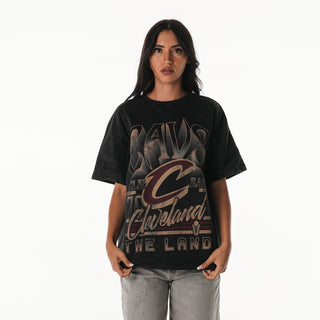Cleveland Cavs Women's Oversized Dolman S/S Tee - Black
