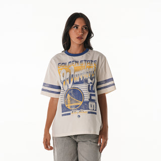 Golden State Warriors Women's Vintage Drop Shoulder Tee - Cream