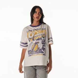 Los Angeles Lakers Women's Vintage Drop Shoulder Tee - Cream