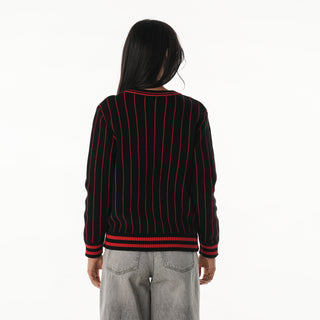 Chicago Bulls Women's Statement V-Neck Crew - Black