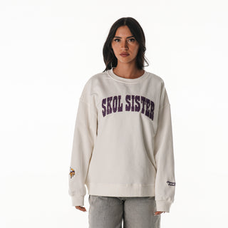 Minnesota Vikings Women's Oversized Crew Fleece - White