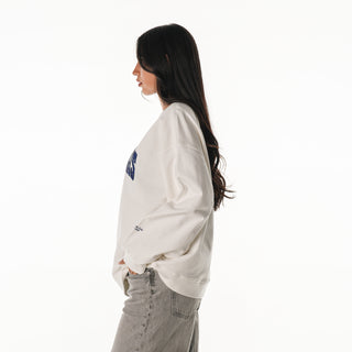 Indy Colts Women's Oversized Crystal Rock Crew Fleece - White