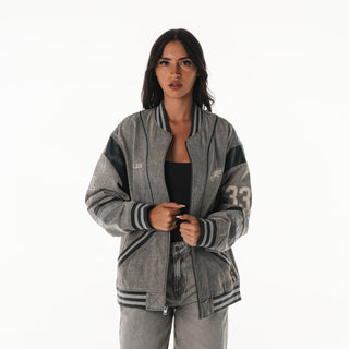 Philadelphia Eagles Unisex Retro Oversized Denim Jacket - Grey