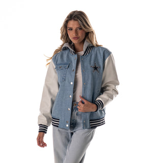 Dallas Cowboys Women's Hooded Varsity - Denim