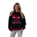 Chicago Bulls Women's Statement Oversized Baggy Crew Fleece -  Black view 1