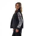 Ohio State Buckeyes Women's Sequin Sleeve Denim Jacket - Black Denim view 2