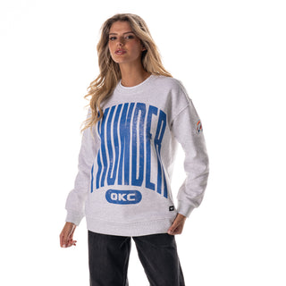 Oklahoma City Thunder Women's Double Collar Crew Fleece - Grey