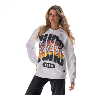 Phoenix Suns Women's Double Collar Crew Fleece - Light Heather Grey